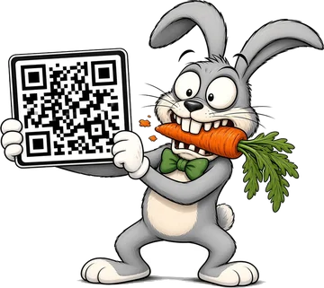Заяц Cogle показывает QR-код